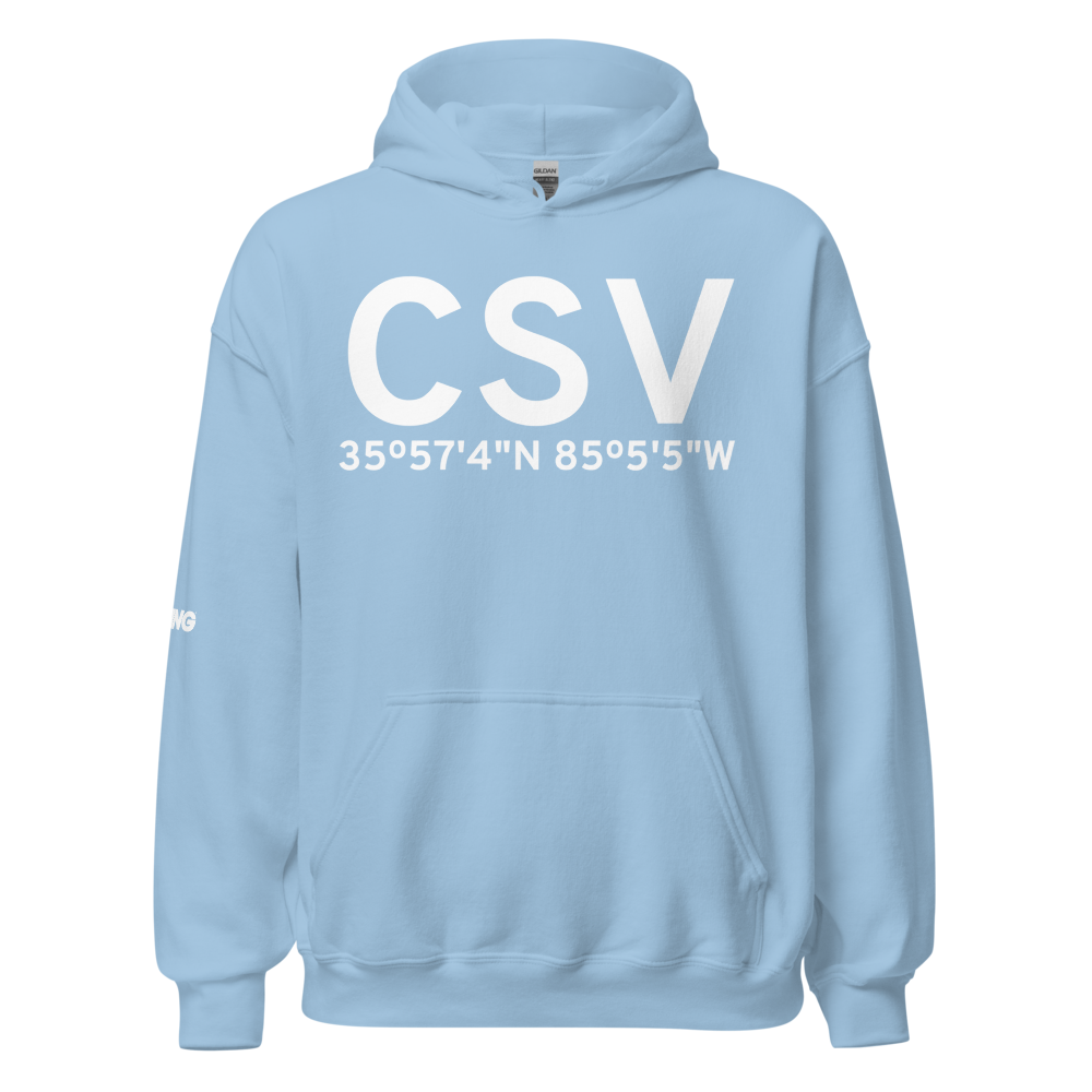 Crossville (KCSV) Airport Hoodie Sweatshirt 