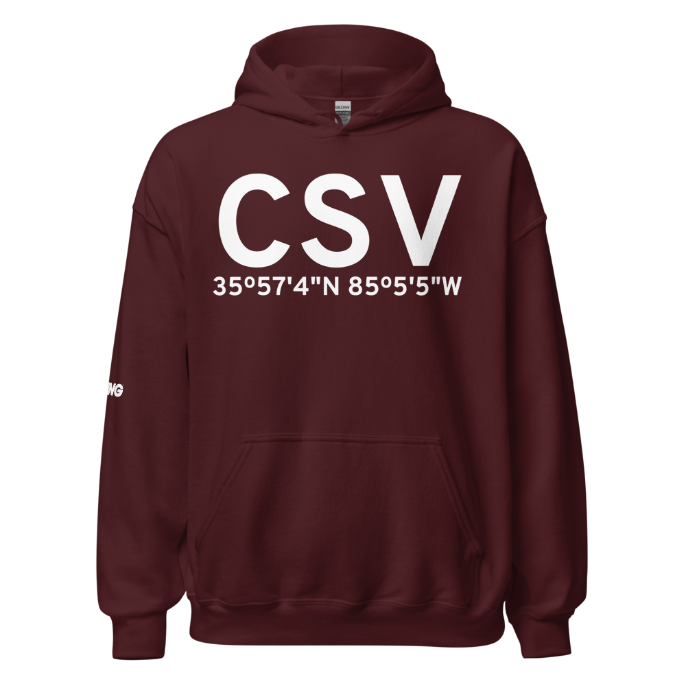 Crossville (KCSV) Airport Hoodie Sweatshirt 