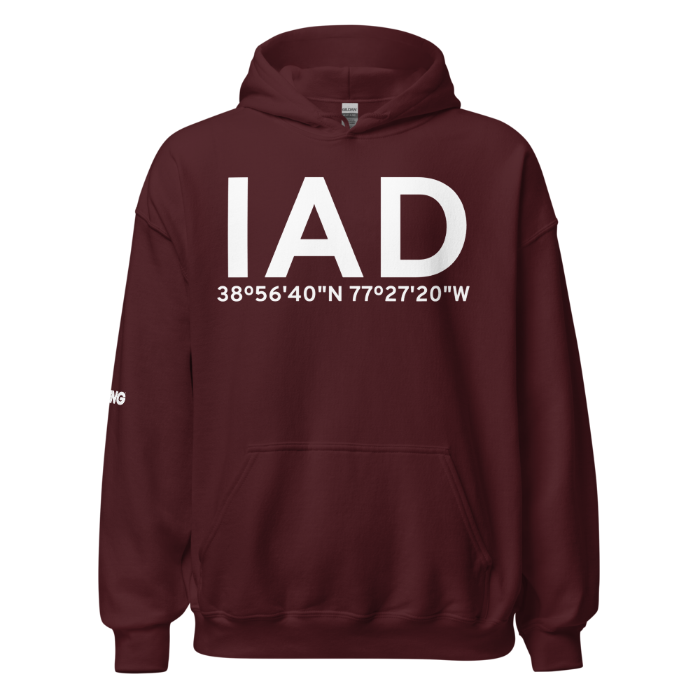 Washington (KIAD) Airport Hoodie Sweatshirt 