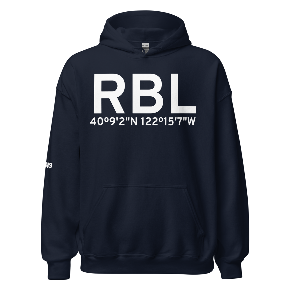 Red Bluff (KRBL) Airport Hoodie Sweatshirt 