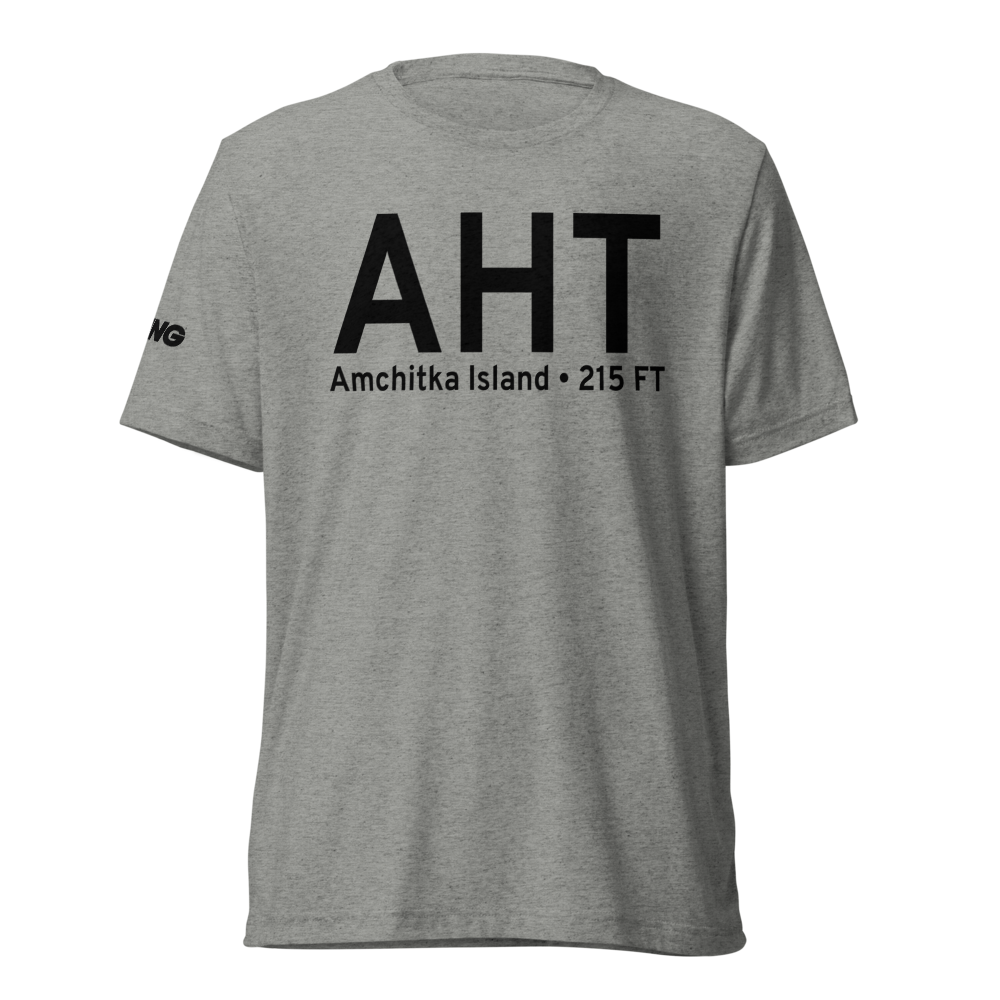 Amchitka Island (AHT) Airport Tri-blend T-Shirt 