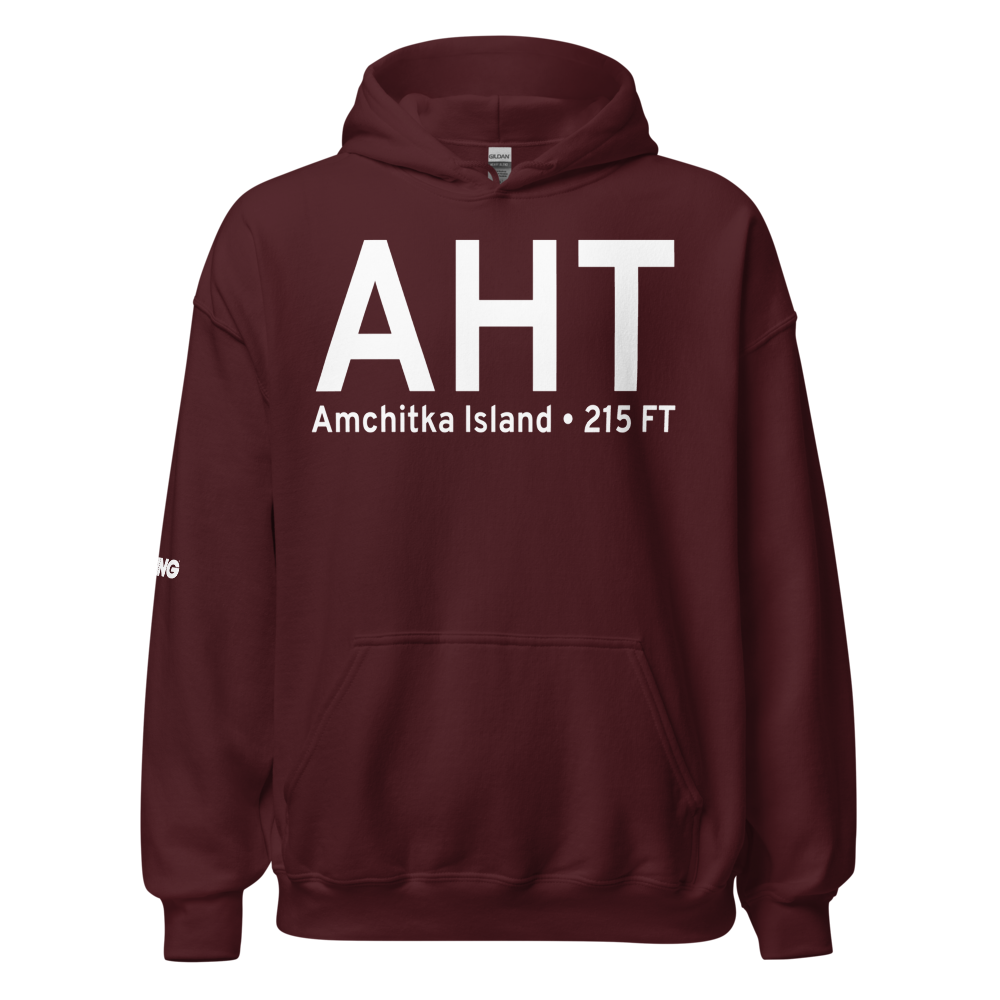 Amchitka Island (AHT) Airport Hoodie Sweatshirt 