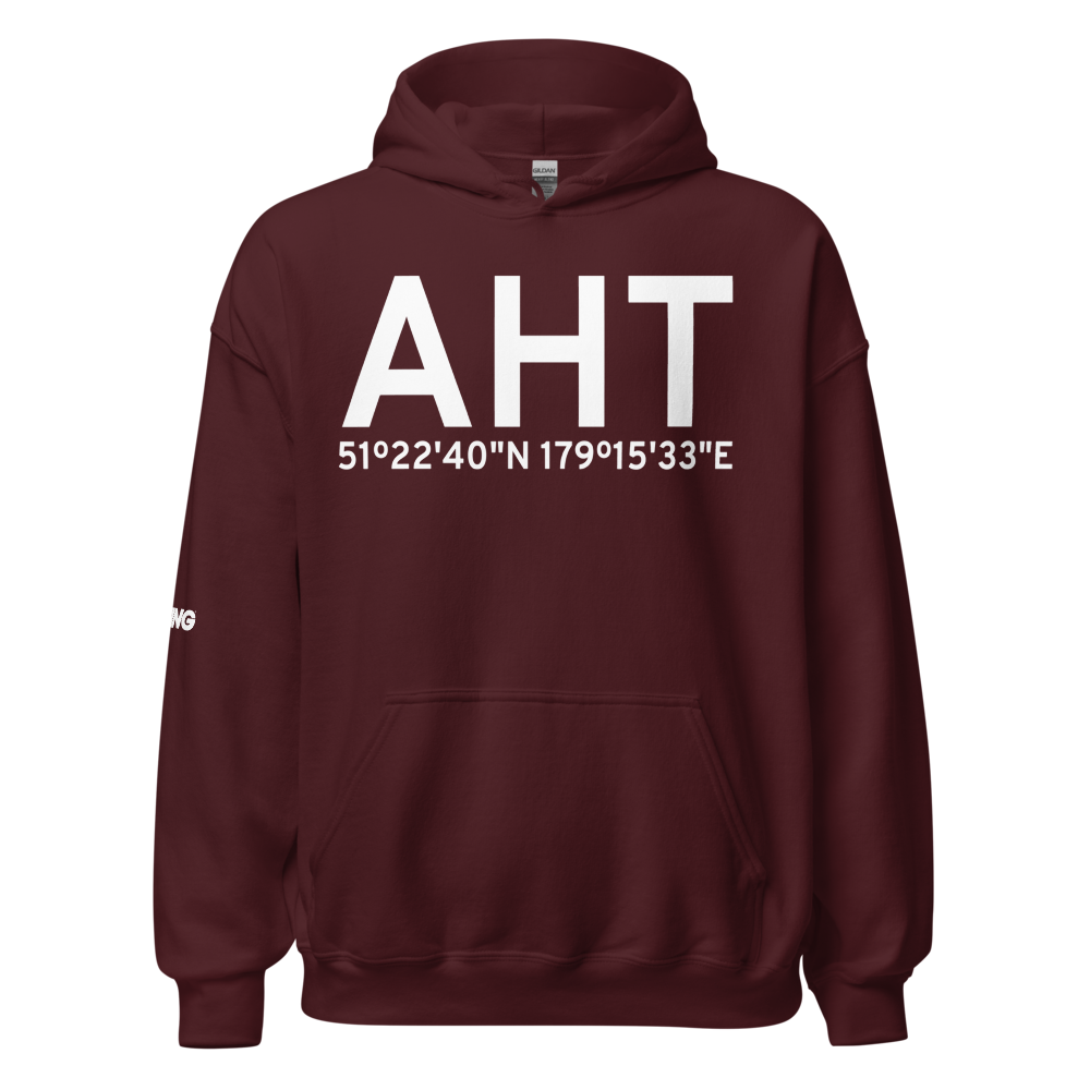 Amchitka Island (AHT) Airport Hoodie Sweatshirt 