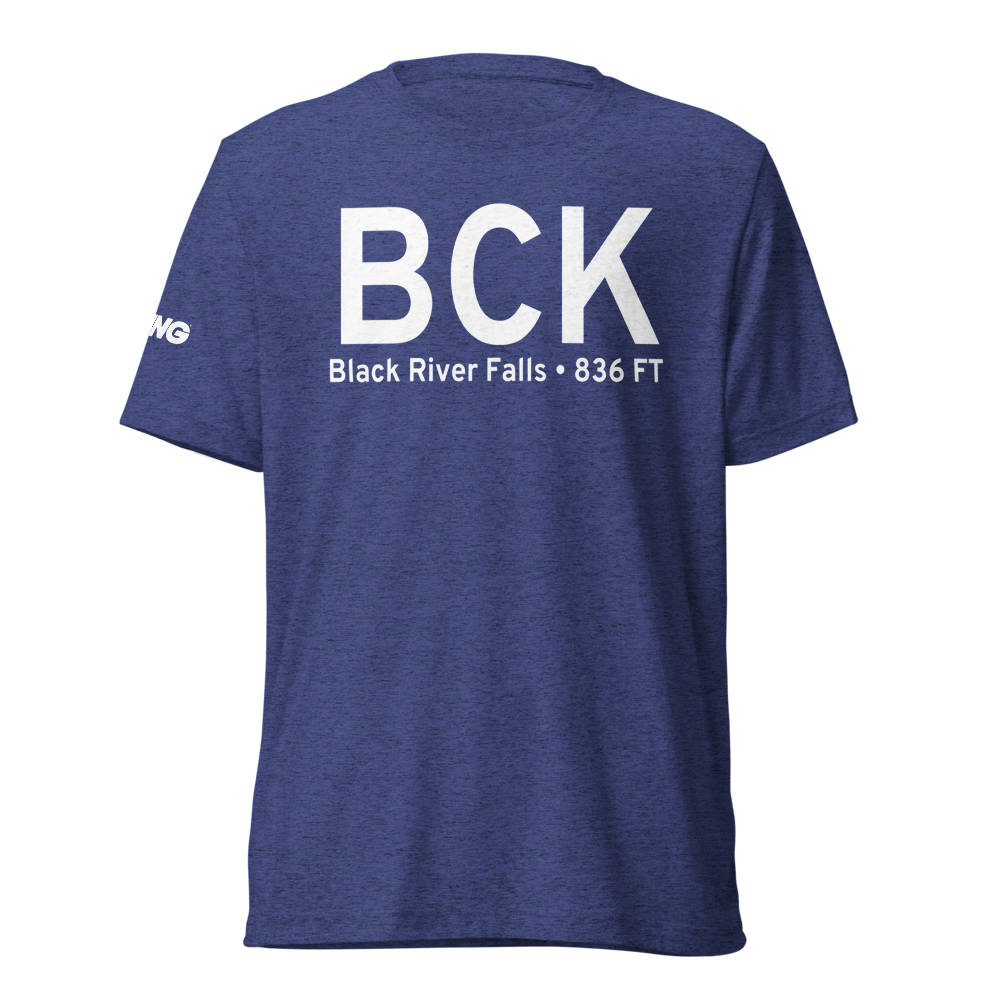 Black River Falls (KBCK) Airport Tri-blend T-Shirt 