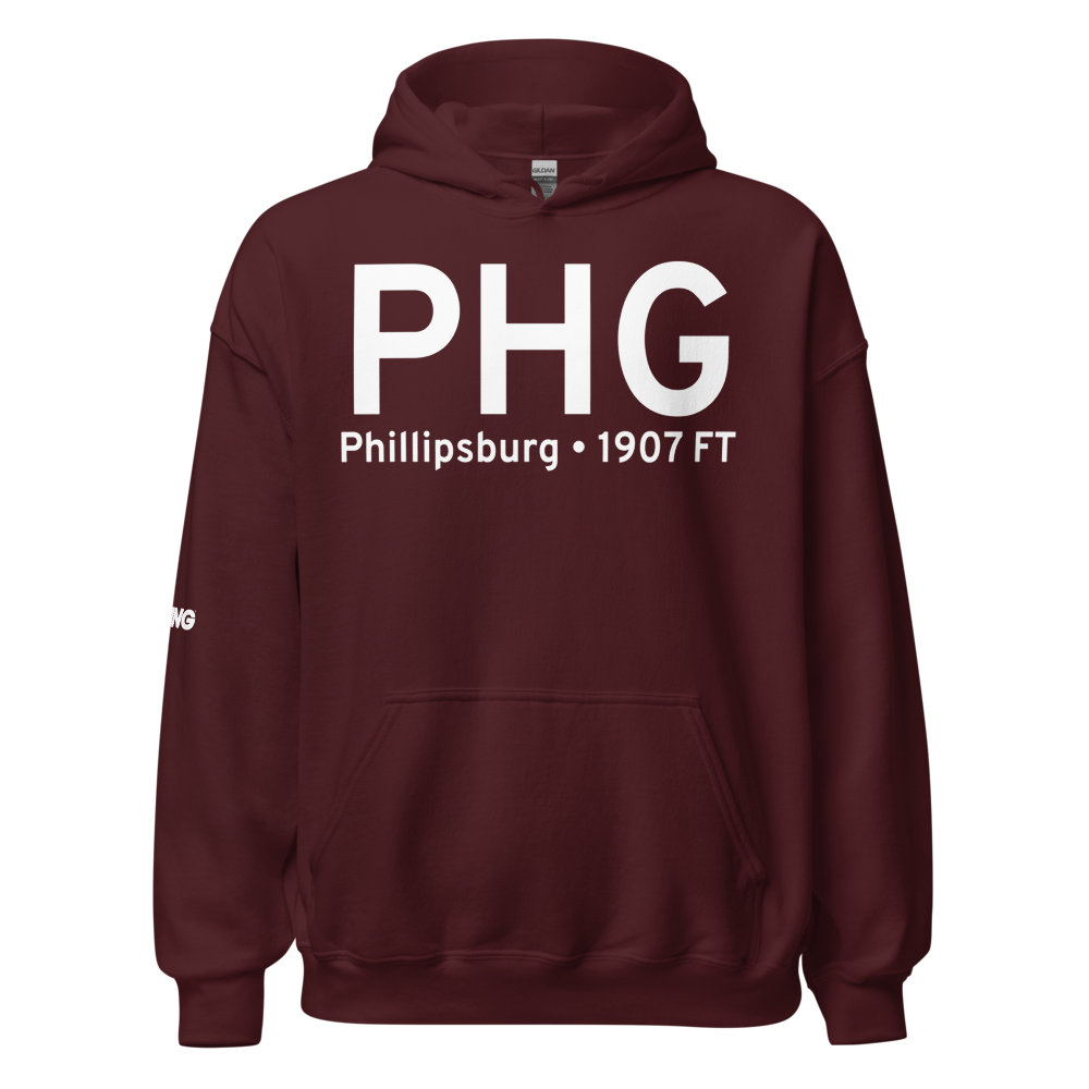 Phillipsburg (KPHG) Airport Hoodie Sweatshirt 