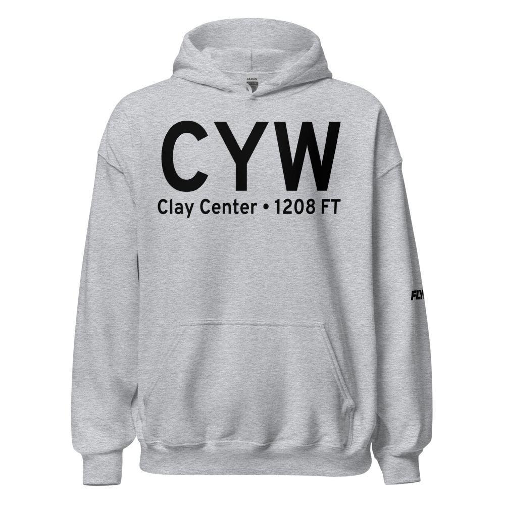 Clay Center (KCYW) Airport Hoodie Sweatshirt 