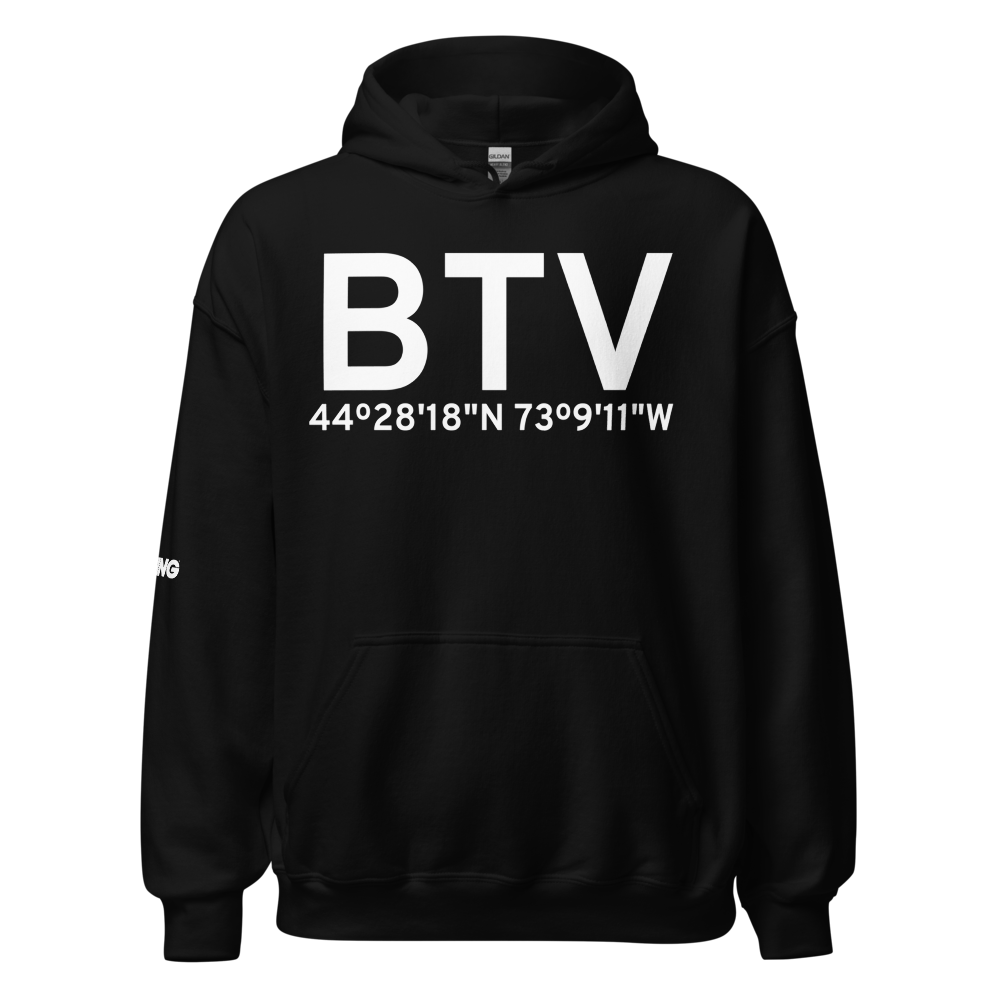 Burlington (KBTV) Airport Hoodie Sweatshirt 