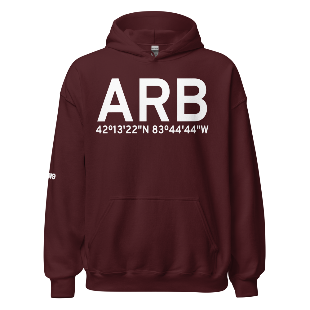 Ann Arbor (KARB) Airport Hoodie Sweatshirt 