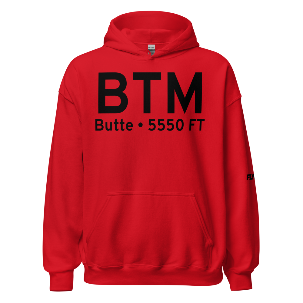 Butte (KBTM) Airport Hoodie Sweatshirt 