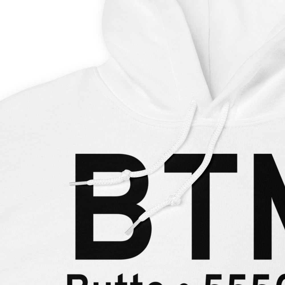 Butte (KBTM) Airport Hoodie Sweatshirt 