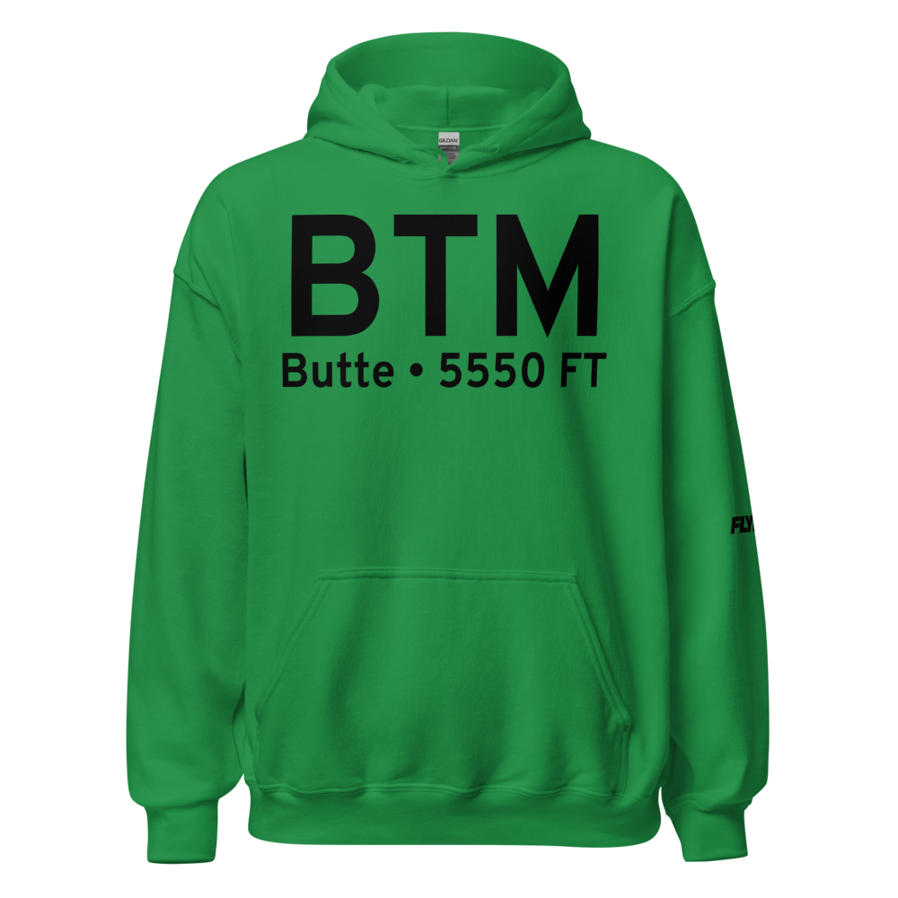 Butte (KBTM) Airport Hoodie Sweatshirt 