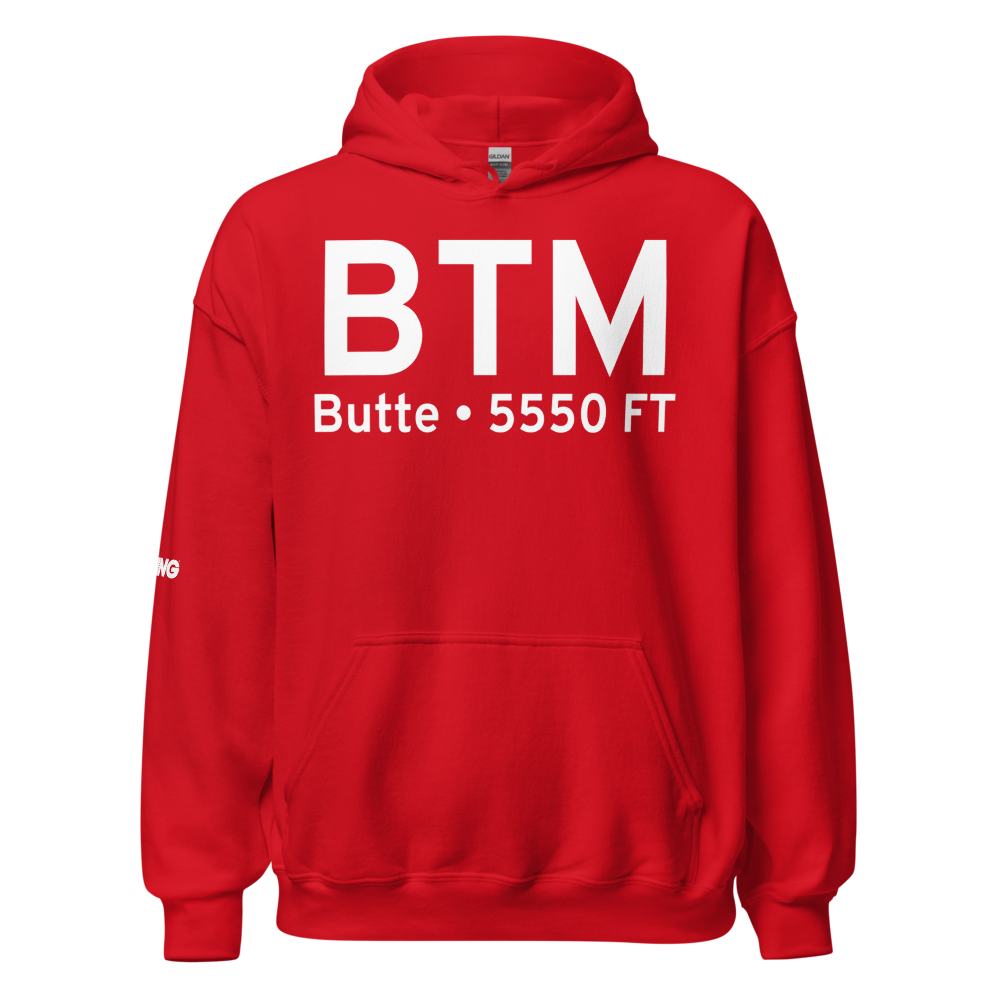Butte (KBTM) Airport Hoodie Sweatshirt 