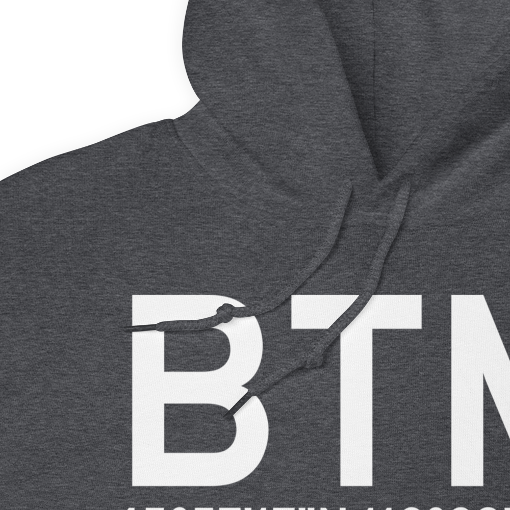 Butte (KBTM) Airport Hoodie Sweatshirt 