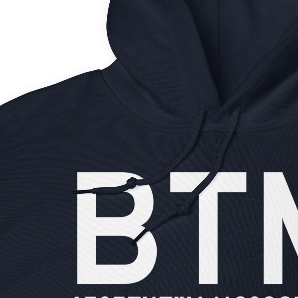 Butte (KBTM) Airport Hoodie Sweatshirt 