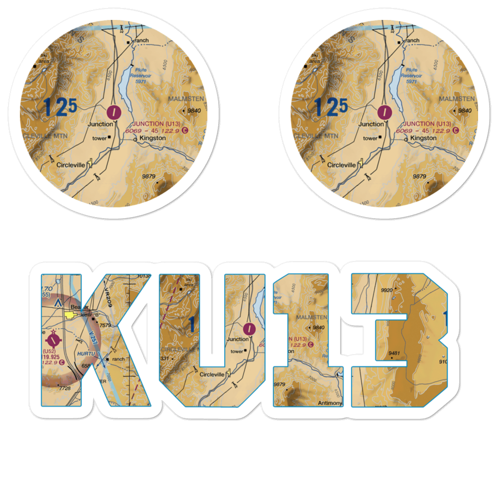 Junction Airport (U13) VFR Sectional Sticker Pack 