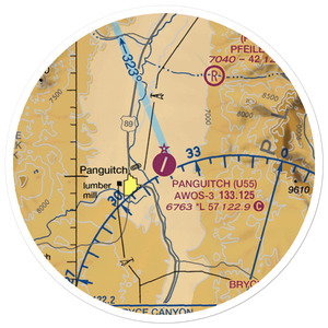 Panguitch Municipal Airport (U55) VFR Sectional Sticker (20 mile)