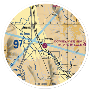 Downey/Hyde Memorial Airport (U58) VFR Sectional Sticker (20 mile)