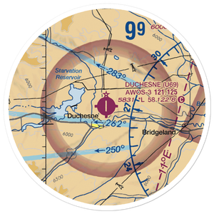 Duchesne Municipal Airport (U69) VFR Sectional Sticker (20 mile)