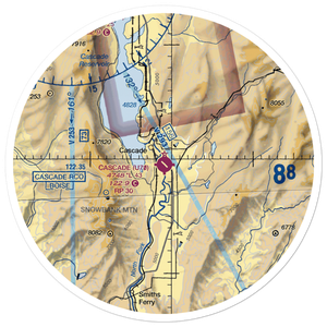 Cascade Airport (U70) VFR Sectional Sticker (30 mile)