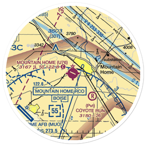 Mountain Home Municipal Airport (U76) VFR Sectional Sticker (20 mile)