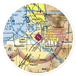 Spanish Fork-Springville-Woodhouse Field Airport (SPK) VFR Sectional Sticker (20 mile)