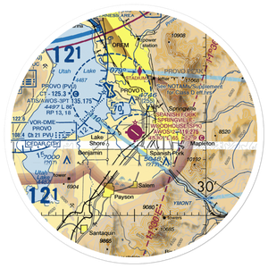 Spanish Fork-Springville-Woodhouse Field Airport (SPK) VFR Sectional Sticker (30 mile)