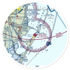 Ocean Reef Club Airport (OCA) VFR Sectional Sticker (30 mile)