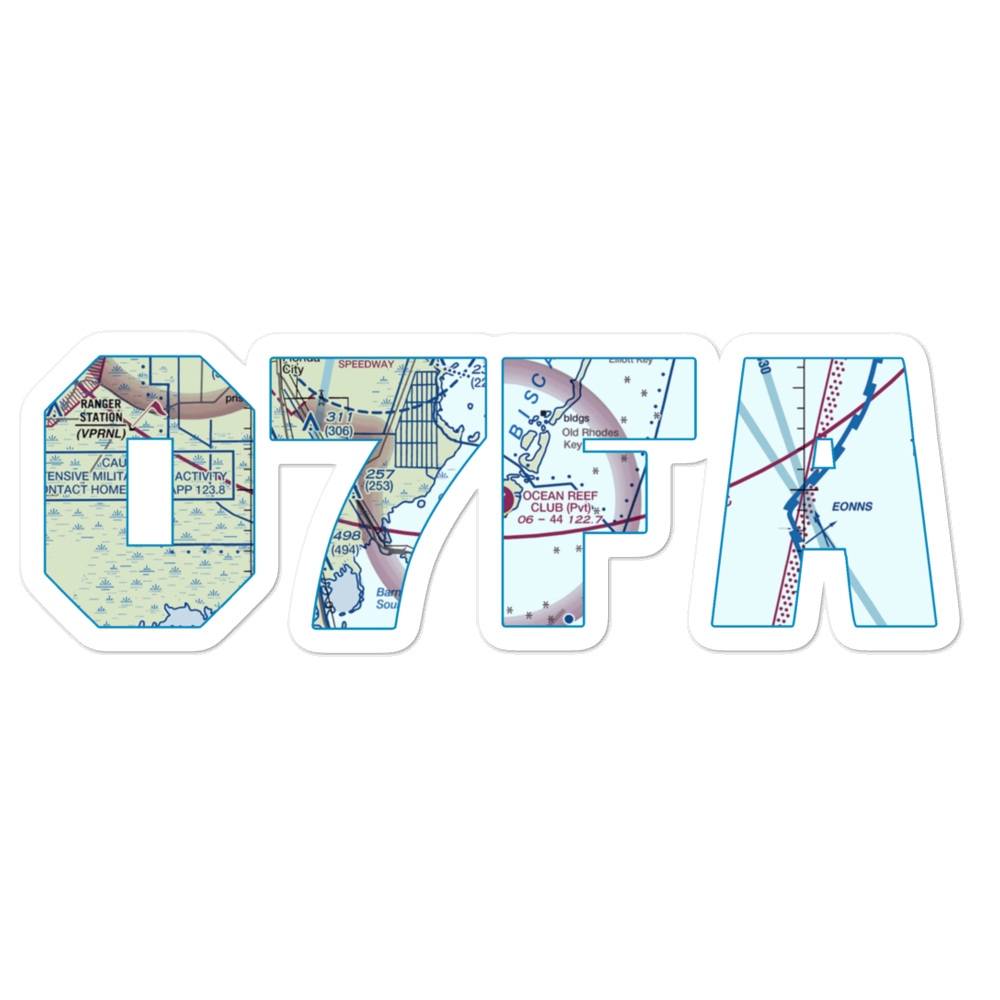 Ocean Reef Club Airport (OCA) VFR Sectional Sticker 