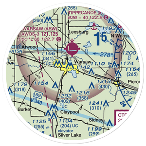 Winona Lake Seaplane Base (02D) VFR Sectional Sticker (20 mile)