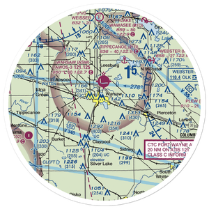Winona Lake Seaplane Base (02D) VFR Sectional Sticker (30 mile)