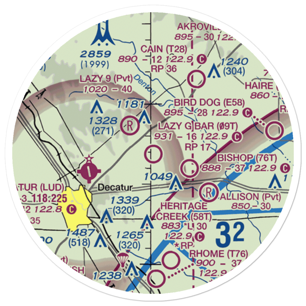 Lazy G Bar Ranch Airport (09T) VFR Sectional Sticker (20 mile) 