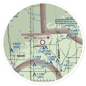 Sugar Springs Airpark (5M6) VFR Sectional Sticker (20 mile)