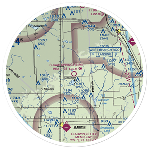 Sugar Springs Airpark (5M6) VFR Sectional Sticker (30 mile)