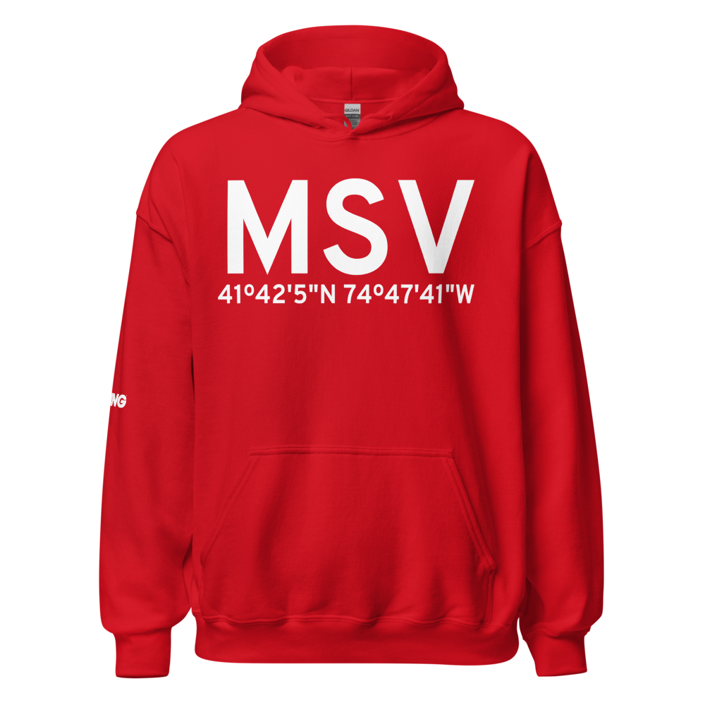 Monticello (KMSV) Airport Hoodie Sweatshirt 