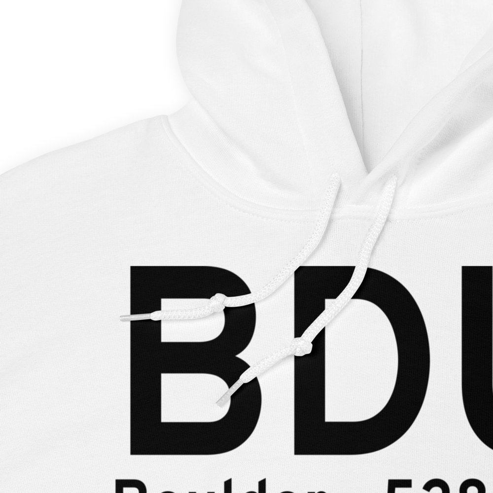 Boulder (KBDU) Airport Hoodie Sweatshirt 