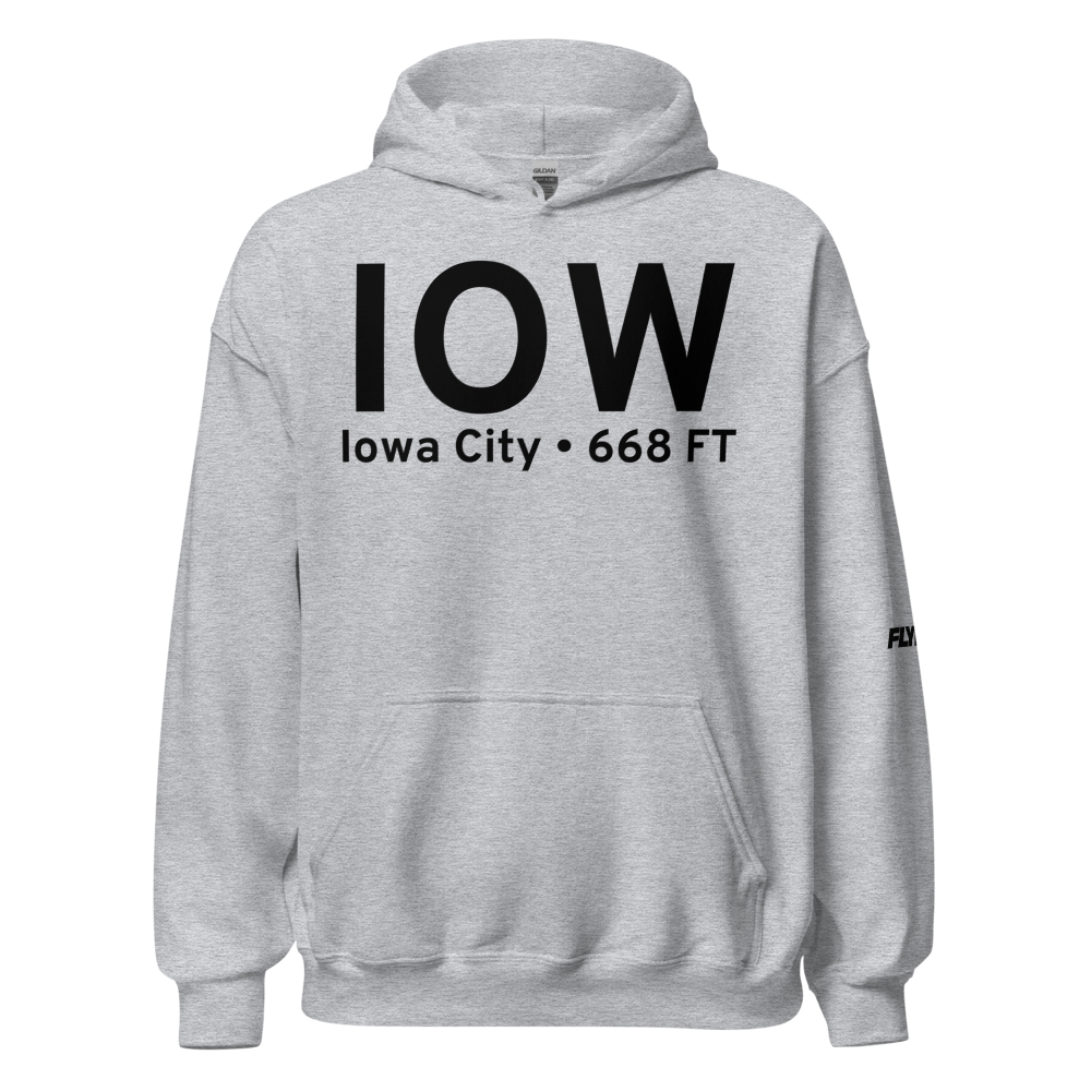 Iowa City (KIOW) Airport Hoodie Sweatshirt 