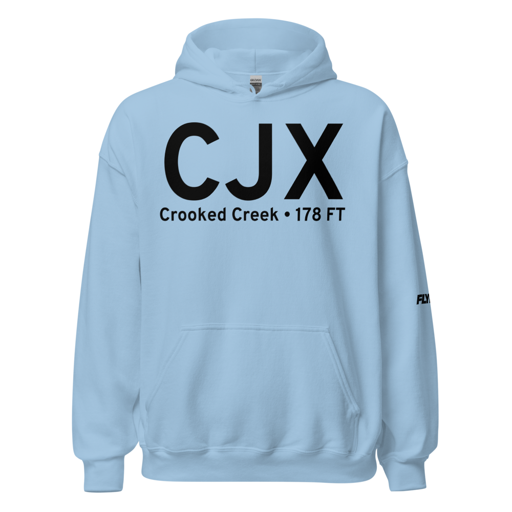 Crooked Creek (CJX) Airport Hoodie Sweatshirt 