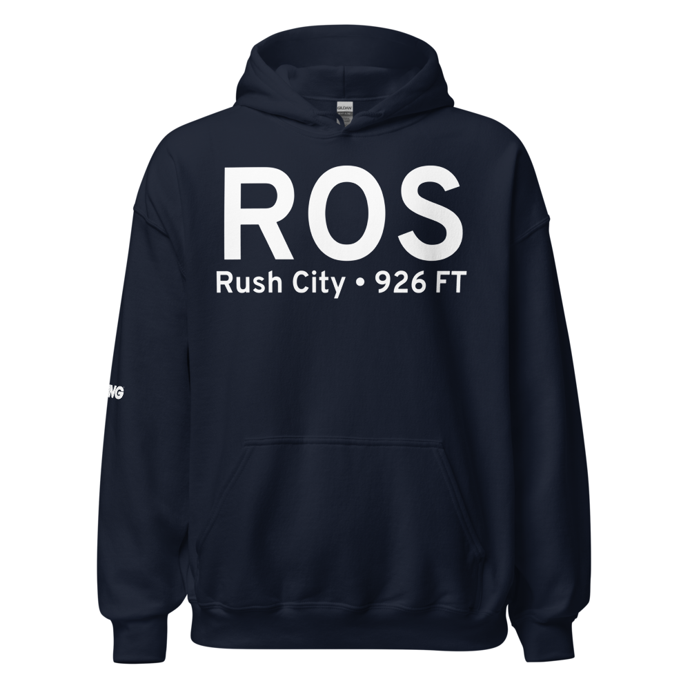 Rush City (KROS) Airport Hoodie Sweatshirt 