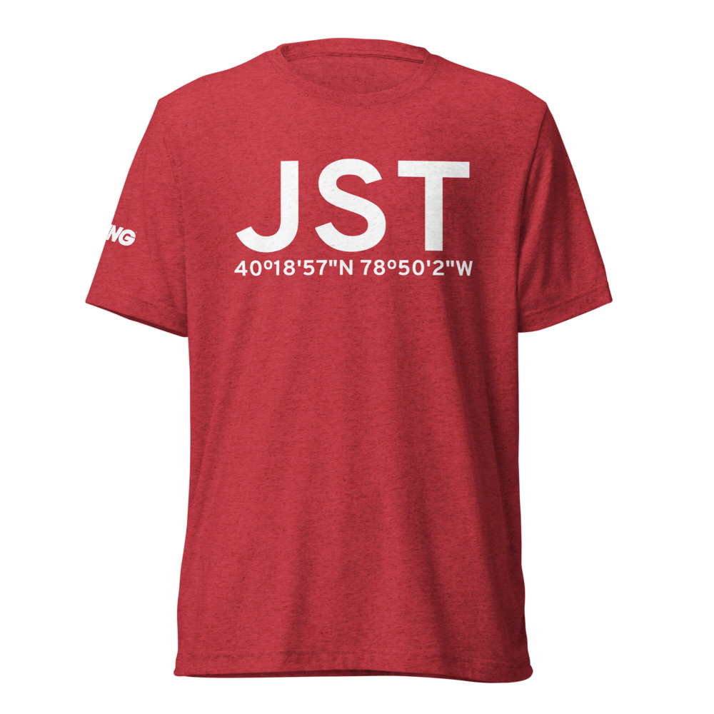 Johnstown (KJST) Airport Tri-blend T-Shirt 