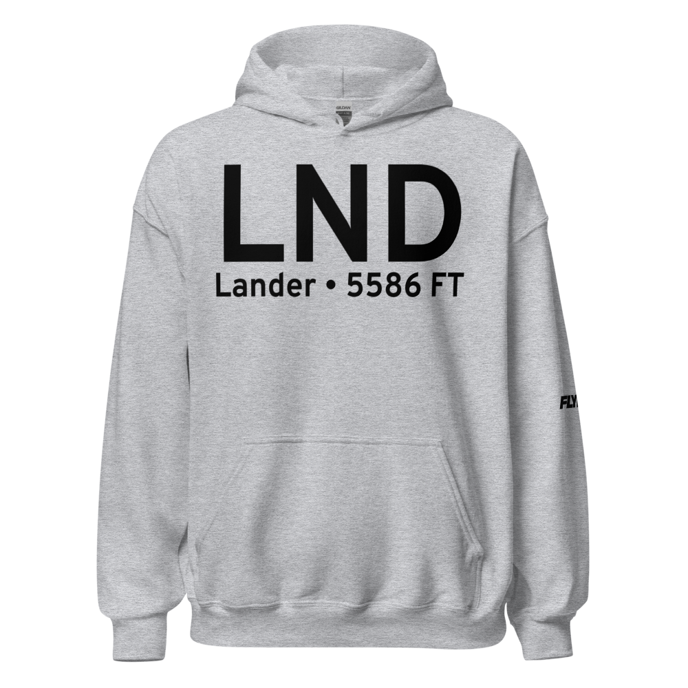 Lander (KLND) Airport Hoodie Sweatshirt 