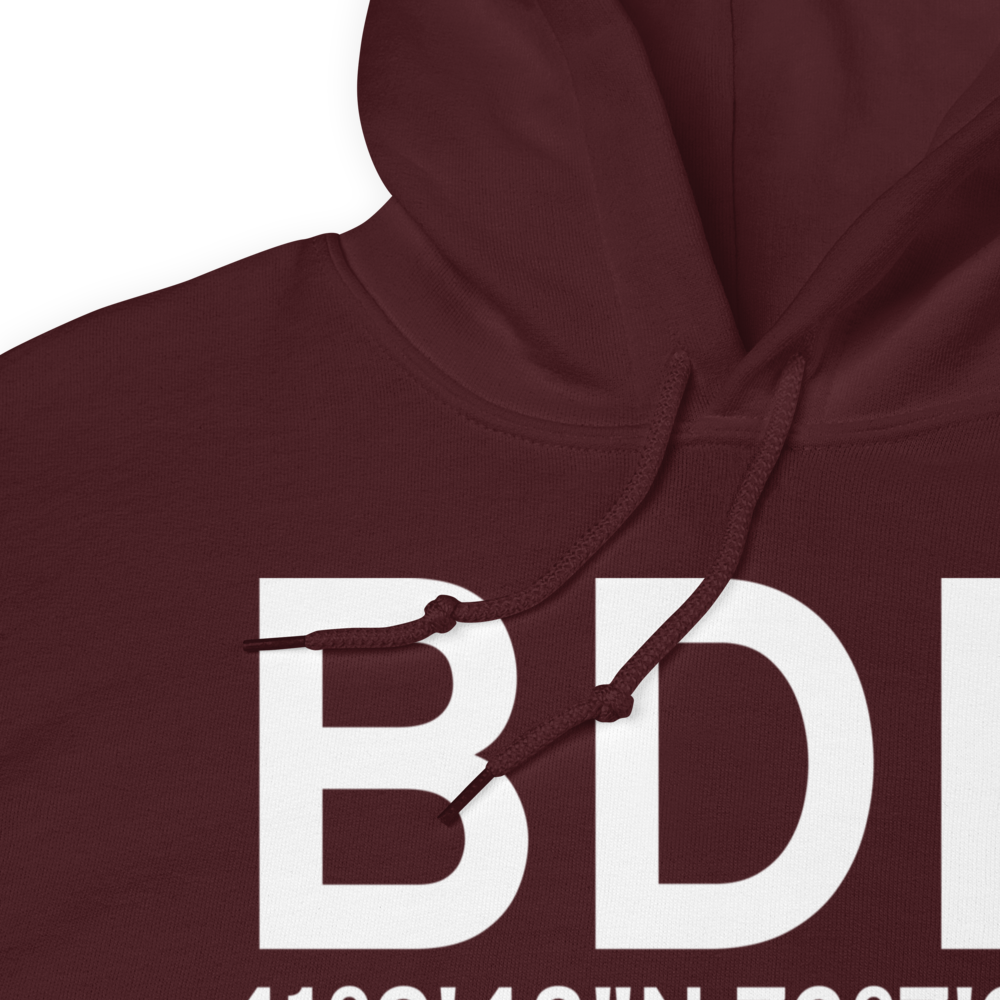 Bridgeport (KBDR) Airport Hoodie Sweatshirt 