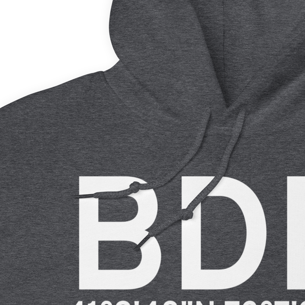 Bridgeport (KBDR) Airport Hoodie Sweatshirt 