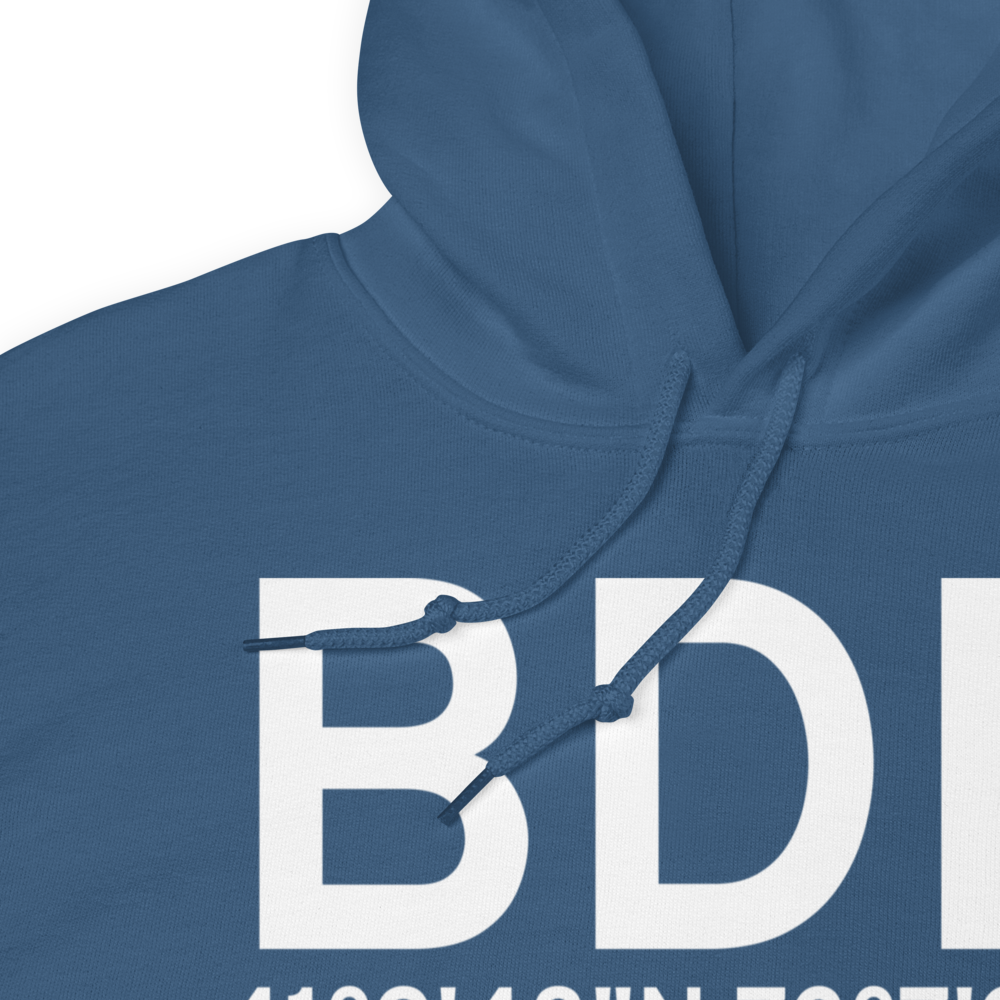 Bridgeport (KBDR) Airport Hoodie Sweatshirt 