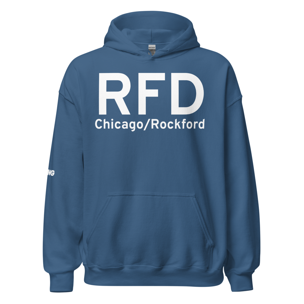 Chicago/Rockford (KRFD) Airport Hoodie Sweatshirt 