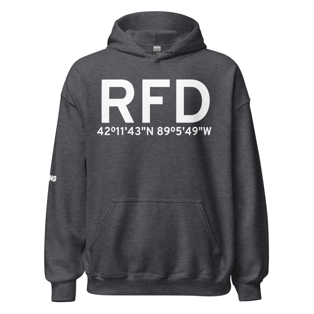 Chicago/Rockford (KRFD) Airport Hoodie Sweatshirt 