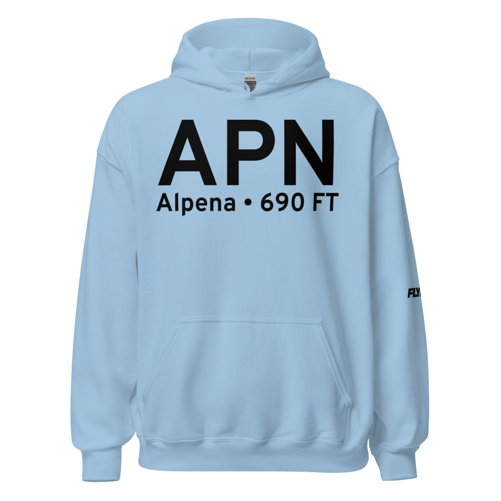 Alpena (KAPN) Airport Hoodie Sweatshirt 