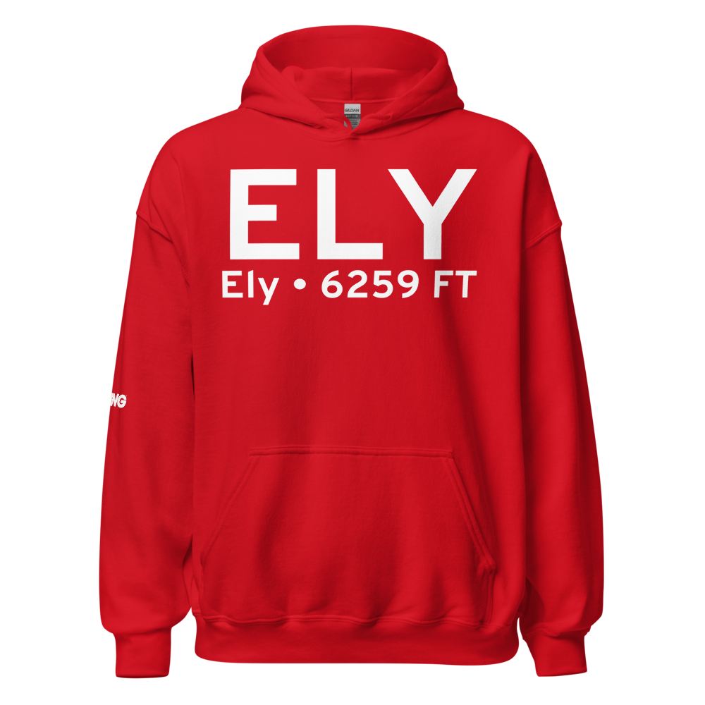 Ely (KELY) Airport Hoodie Sweatshirt 