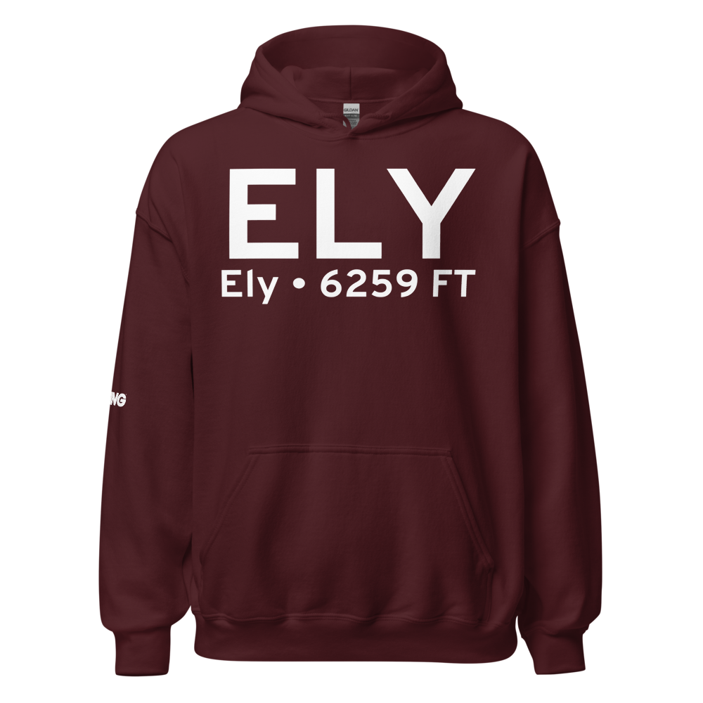 Ely (KELY) Airport Hoodie Sweatshirt 