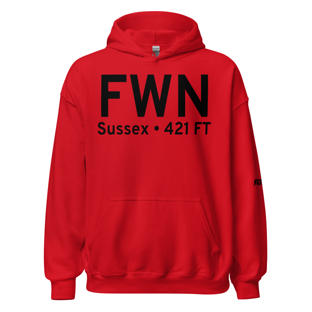Sussex (KFWN) Airport Hoodie Sweatshirt 