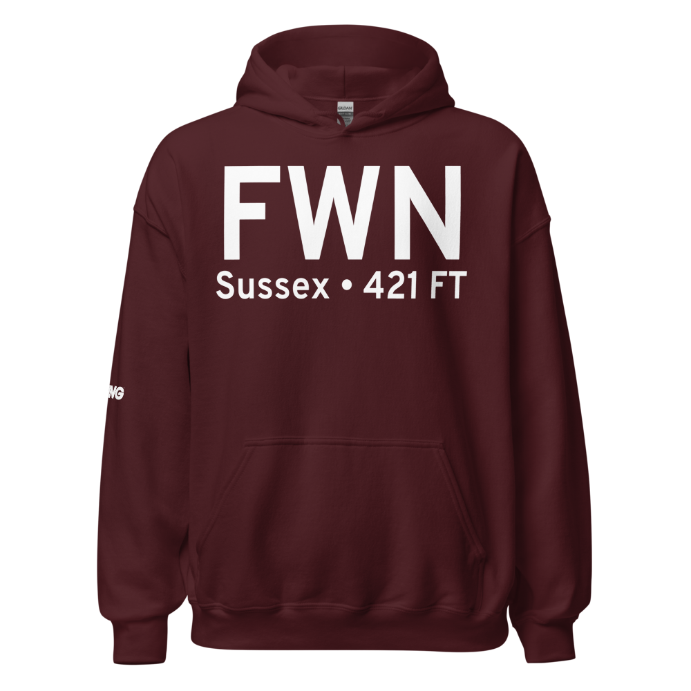 Sussex (KFWN) Airport Hoodie Sweatshirt 